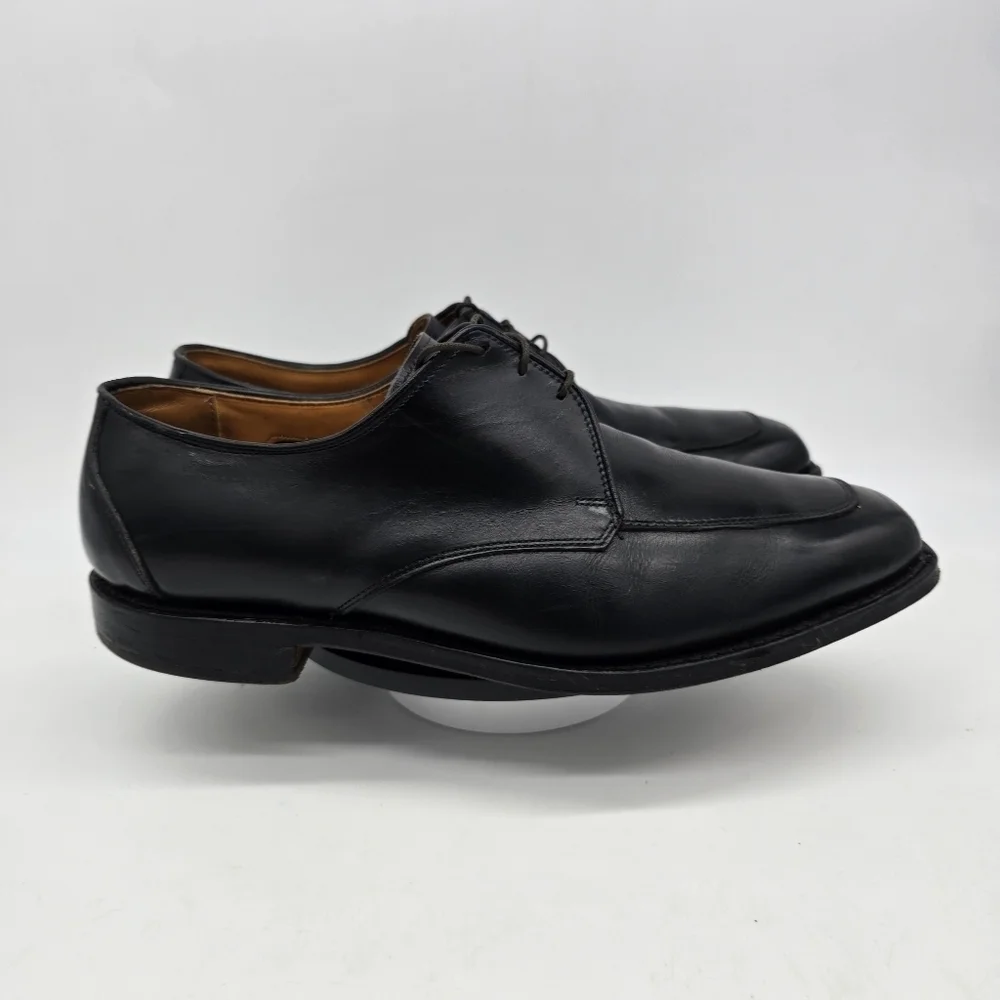 Allen Edmonds Shoe Mens 10.5 3E Burton Black Apron Toe Derby Oxford Dress